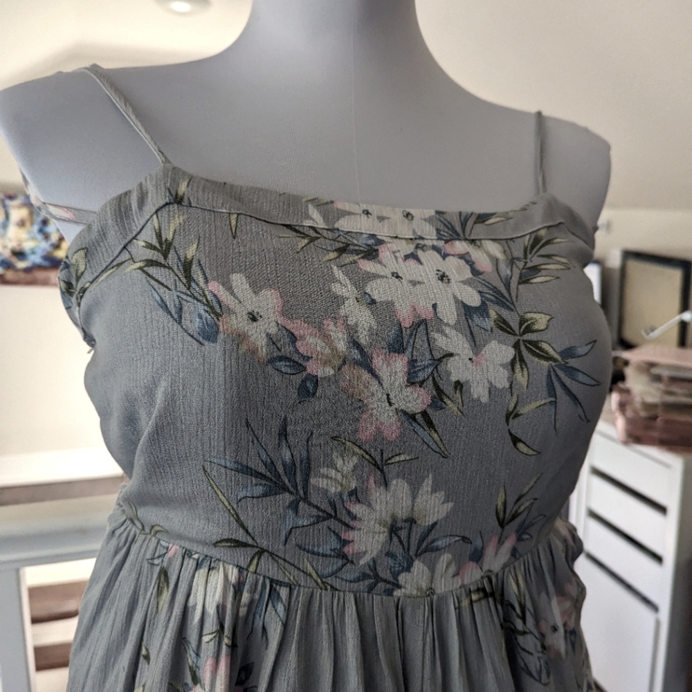 Grey floral jumpsuit